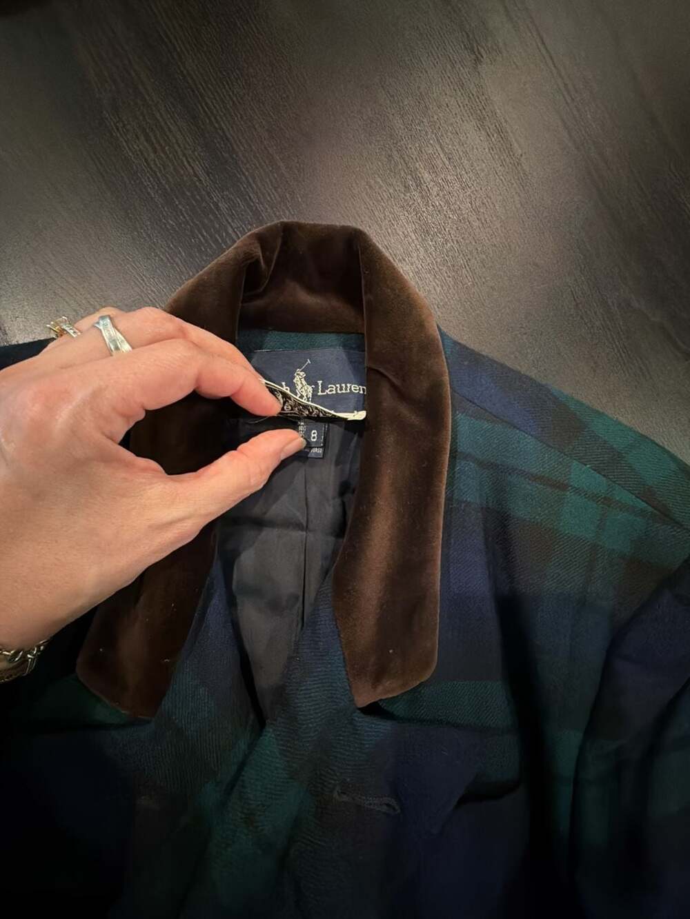 Vintage Ralph Lauren Plaid Double Breasted Blazer Velvet Collar & vest size M /8 - Picture 13 of 13
